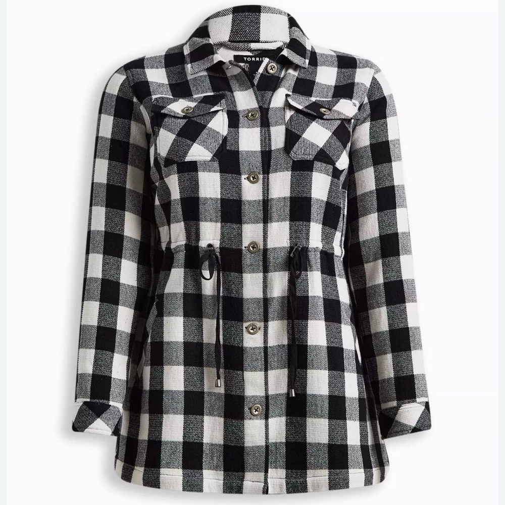 Torrid Farmhouse Flannel Brushed Cotton Shacket Jacket Size 5X